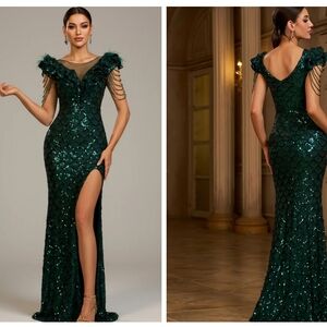 Elegant Green Evening Gown